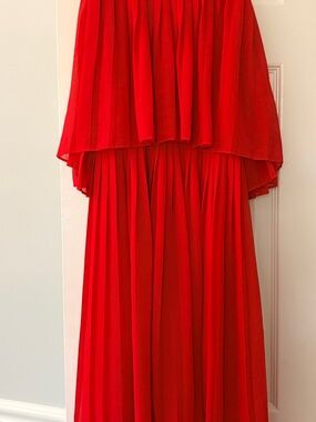 Express Red Pleated Mini Dress